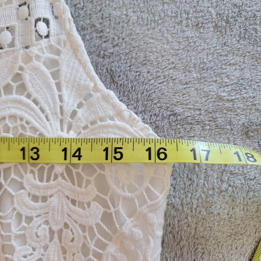 Alexis Lira Crochet Cross‎ Back Dress Size Small Lace Ivory - Picture 5 of 10